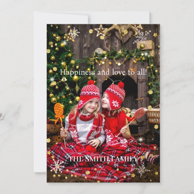 foto familiar de vacaciones de Navidad (Anverso)