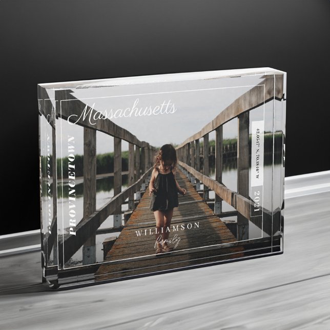 Foto familiar de viajes editorial moderno Keepsake (Family Photo Modern Editorial Travel Keepsake)