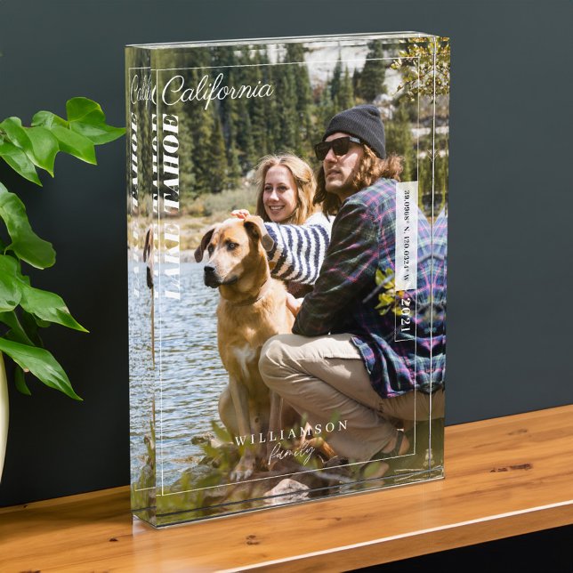 Foto familiar de viajes editorial moderno Keepsake (Family Photo Modern Editorial Travel Keepsake)