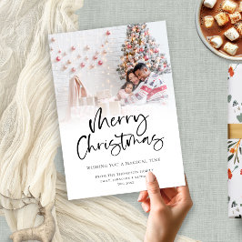 Foto familiar moderna superpuesta Feliz Navidad