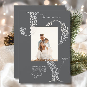 Foto familiar Navidad elegante alegría floral plat