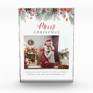 Foto familiar: pantalla navideña