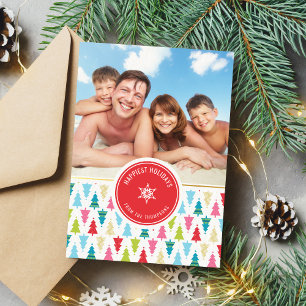 FOTO FAMILIAR patrón divertido de árbol de navidad