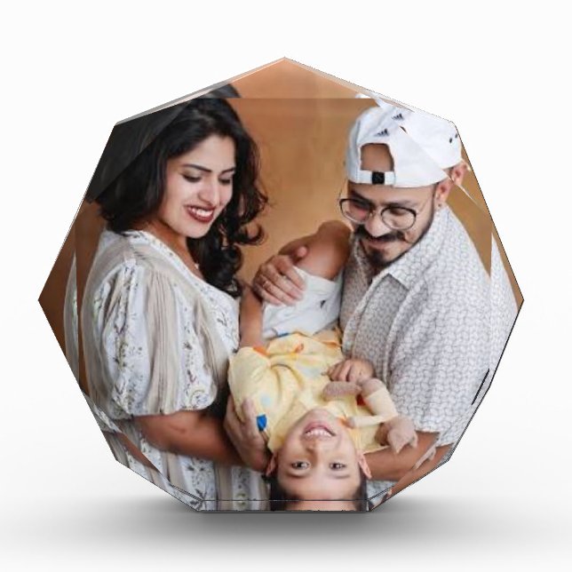 Foto familiar personalizada Bloque de foto de acrí (Anverso)