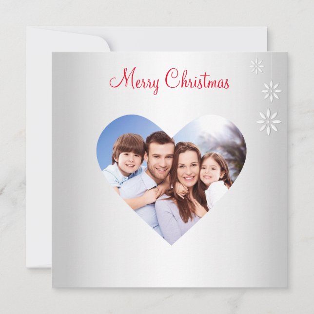 Foto familiar personalizada de Navidad en plata (Anverso)