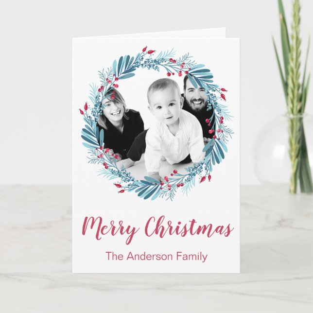 Foto familiar personalizada Feliz Navidad (Anverso)