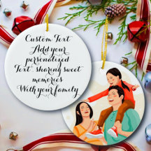 Foto familiar personalizada, ornamento de texto pe