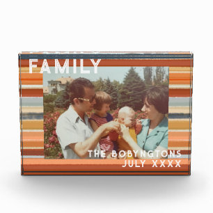 Foto familiar personalizado boho retro atardecer r