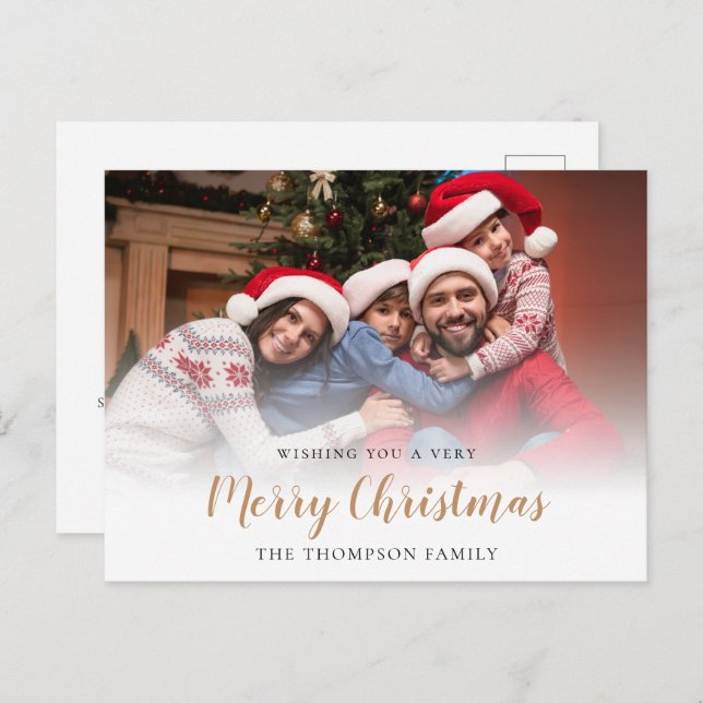 Foto familiar superpuesta Feliz Navidad (Anverso / Reverso)