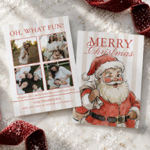 Foto Familiar Vintage de Papá Noel Navidad
