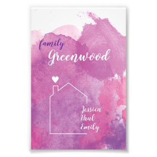 Foto Familien-Poster mit Namen zur Geburt, Einzug