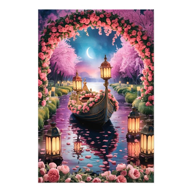 Foto Fantasía acuarela Arte de Barco Ornato con Lintern (Frente)