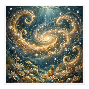 Foto Fantasía del Océano Dorado - Arte de Pared de Remo