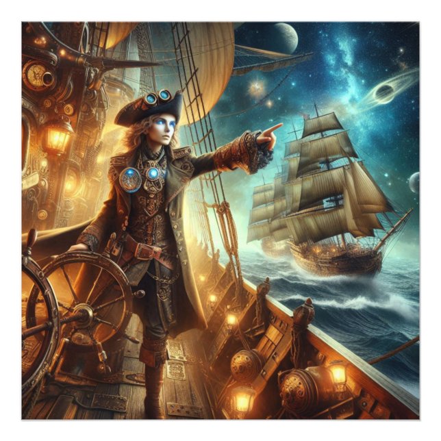 Foto Fantasía espacial Pirata Steampunk Vintage Victori (Frente)