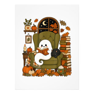 Foto Fantasma Lindo Leyendo Libro Gato Negro Otoño Cala
