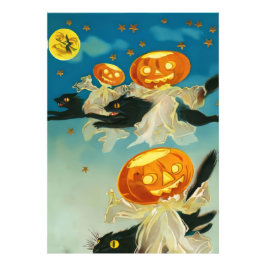 Foto Fantasmas de calabaza de Halloween y gatos negros