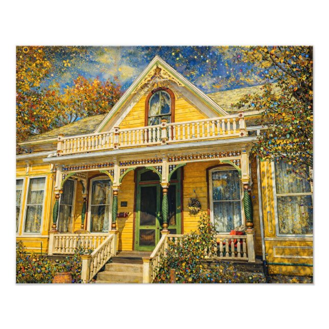 Foto Fantasy Yellow Victorian House (Frente)