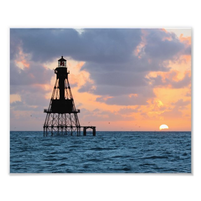 Foto Faro Americano de Shoal, Florida Satin Photo (Frente)