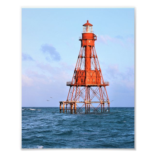 Foto Faro Americano de Shoal, Florida Satin Photo (Frente)