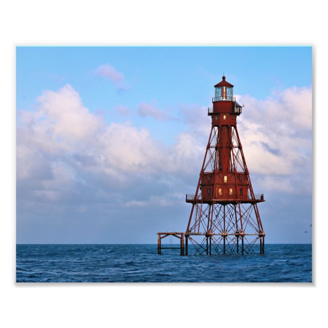 Foto Faro Americano de Shoal, Florida Satin Photo (Frente)