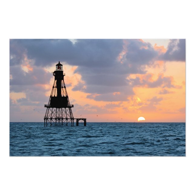 Foto Faro Americano de Shoal, Florida Satin Photo (Frente)