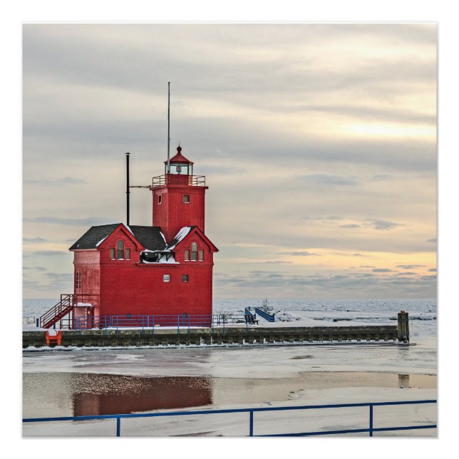 Foto Faro conocido como Gran Rojo en Michigan (Frente)