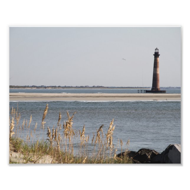 Foto Faro de la isla Morris, playa de Folly, Charleston (Frente)