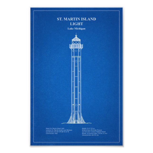 Foto Faro de la isla St. Martin - Michigan - AD (Frente)