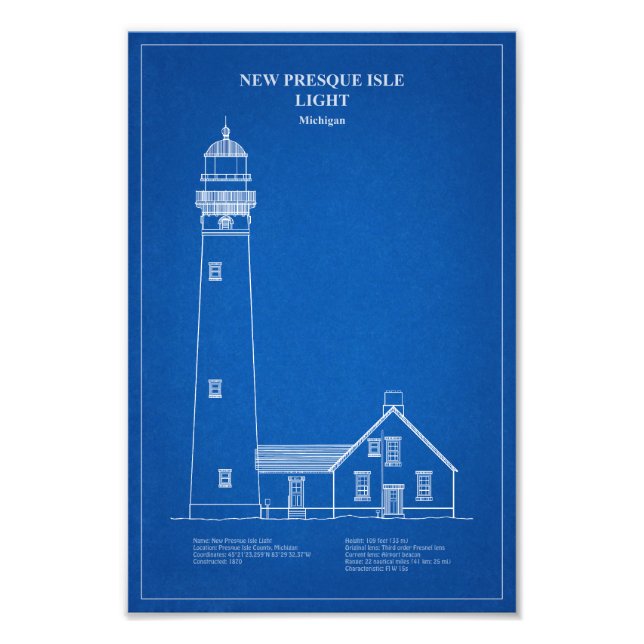 Foto Faro de Nueva Isla Presque - Michigan - AD (Frente)