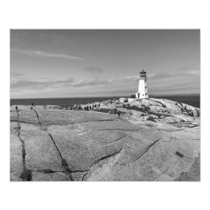 Foto Faro de Peggys Cove en blanco y negro