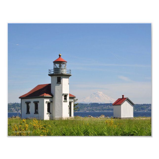 Foto Faro de Robinson 11X14 Point en la isla de Vashon (Frente)