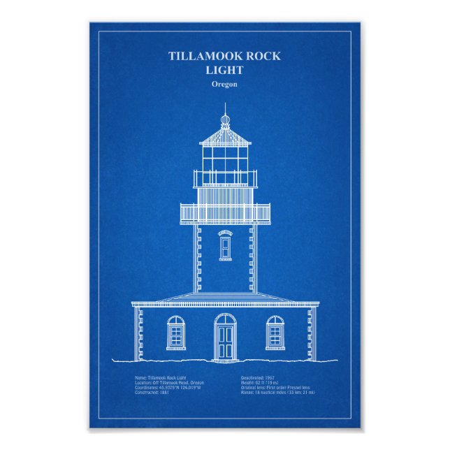 Foto Faro de roca de Tillamook - Oregon - AD (Frente)