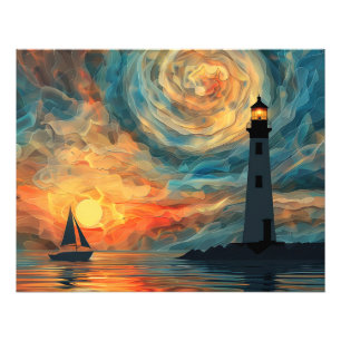 Foto Faro de sol de pintura al óleo
