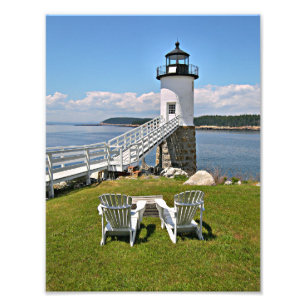 Foto Faro del punto de Robinson, Au Haut, Maine de la