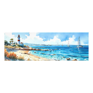 Foto Faro y yates mediterráneos en el gran paisaje mari