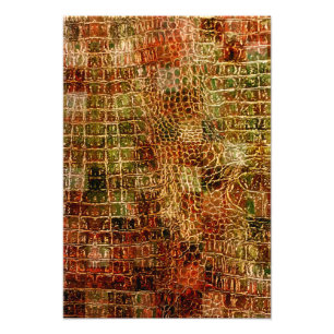 Foto Faux Alligator Animal Piel Cuero Rojo Marrón