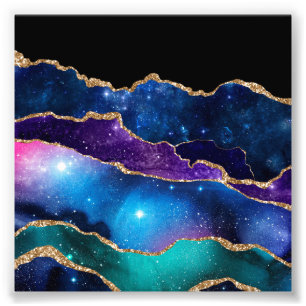 Foto Faux Marble Agate Stone Galaxy Sparkly Shly