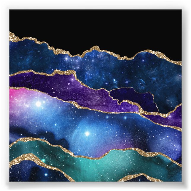 Foto Faux Marble Agate Stone Galaxy Sparkly Shly (Frente)