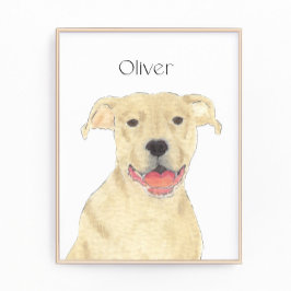 Foto Fawn Tan Pitbull Staffy Dog Art personalizado
