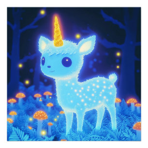 Foto Fawnicorn azul fosforescente