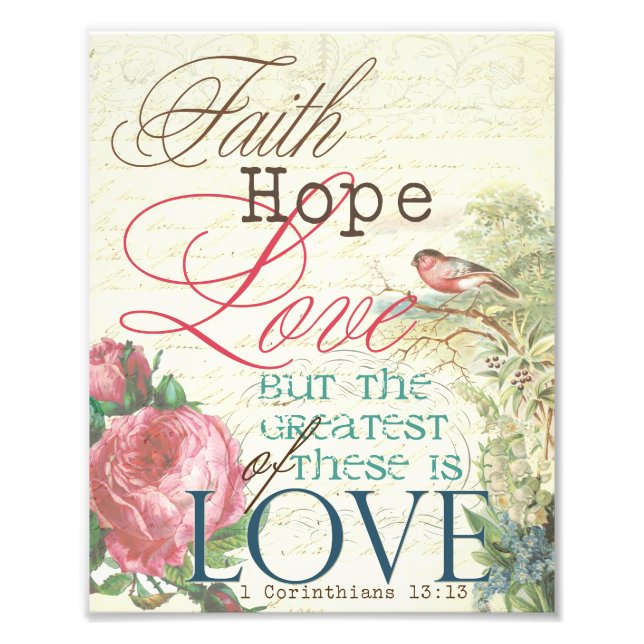 Foto Fe Hope Love Print de 8" x 10"