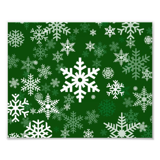 Foto Felices fiestas, copas de nieve verdes para todos (Frente)