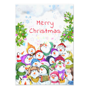 Foto Felices Snowmans Feliz Fiesta de Navidad Dibujo gr