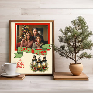 Foto Felices vacaciones Navidades Faroles Personalizado