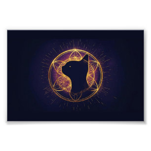 Foto Felino Místico Dentro del Círculo Sagrado