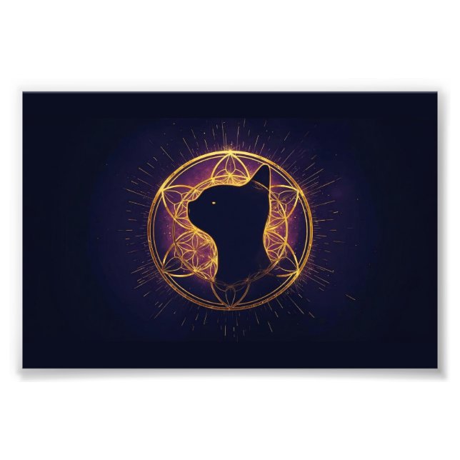 Foto Felino Místico Dentro del Círculo Sagrado (Frente)