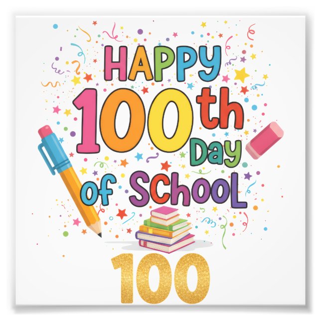 Foto Feliz 100.º Día de Escuela (Frente)
