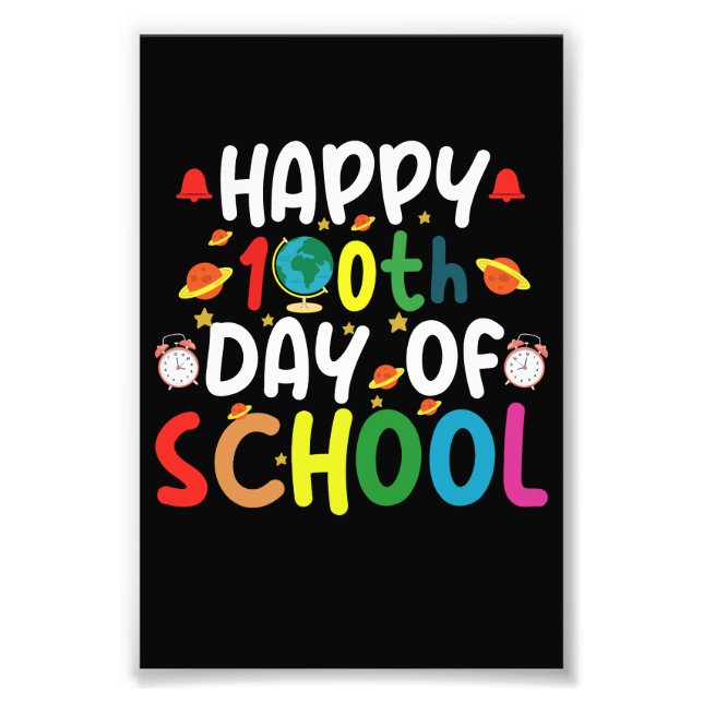Foto Feliz 100.º Día del Maestro Estudiante Escolar (Frente)