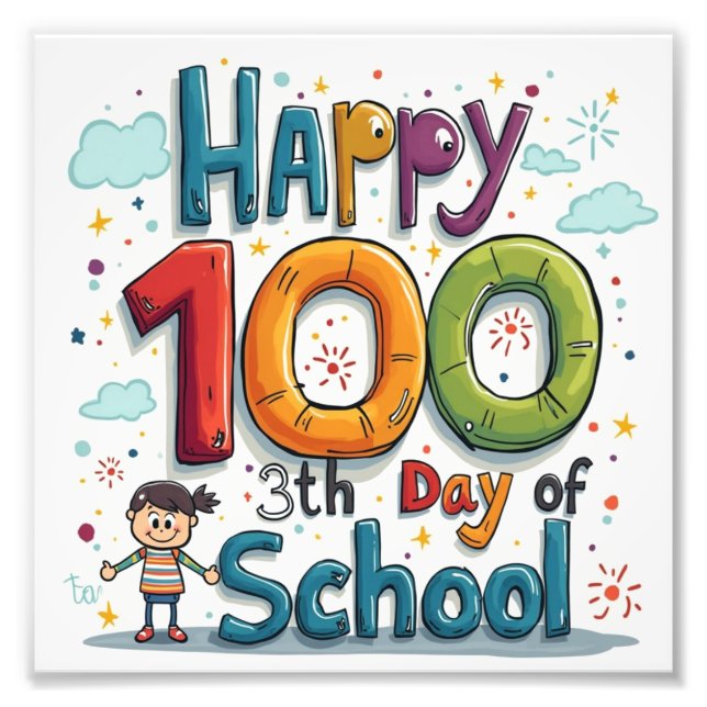 Foto feliz 100° día de clases (Frente)