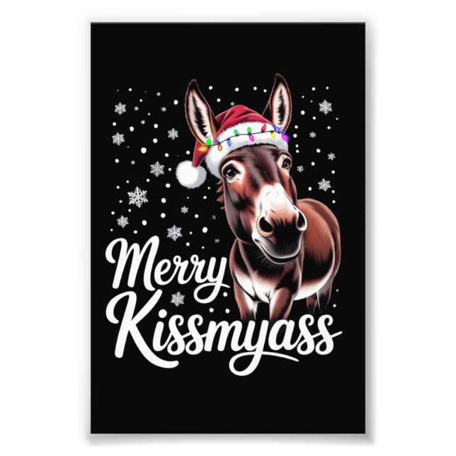 Foto Feliz Beso de burro, navidades sarcásticas, gracio (Frente)